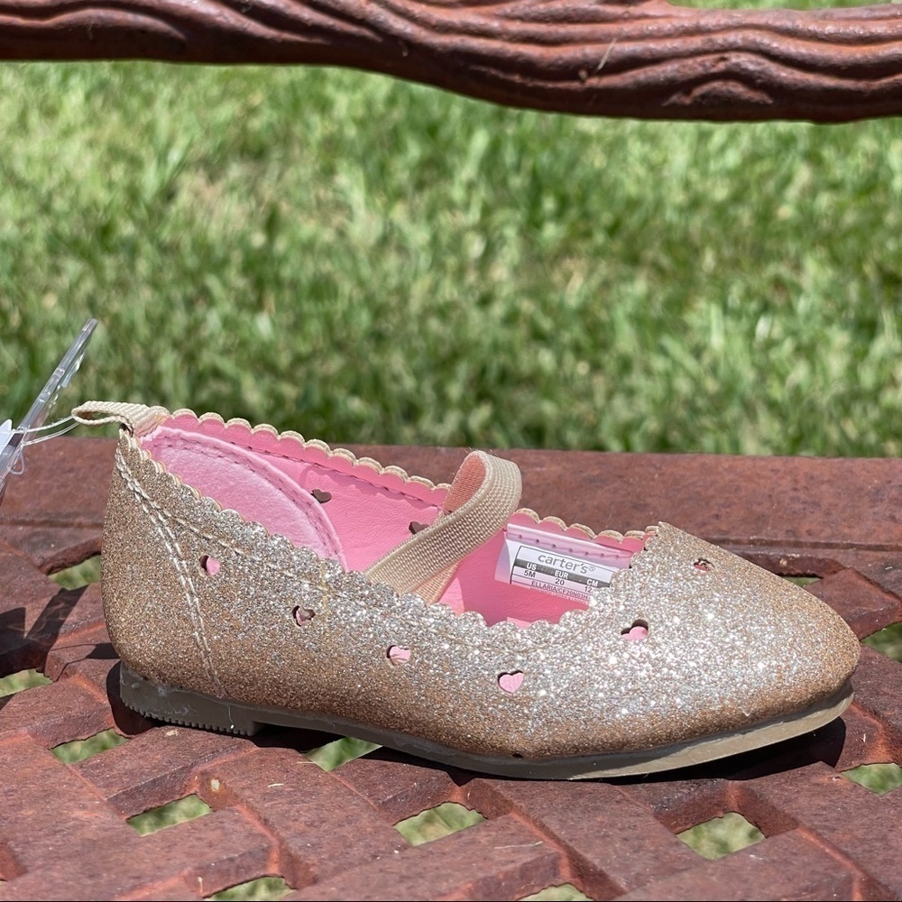 NWT MACY’S Carter’s Glitter Slip-On Infant Dress Shoes